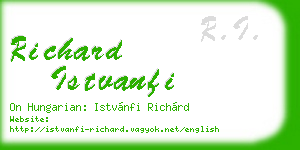 richard istvanfi business card